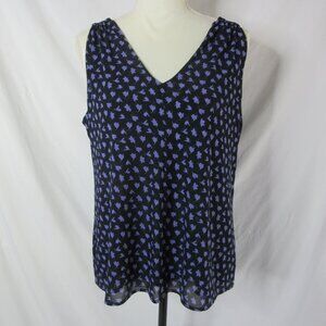 CAbi Blouse Island Tank Sleeveless Style #5916 Black Purple Size Medium